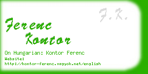 ferenc kontor business card